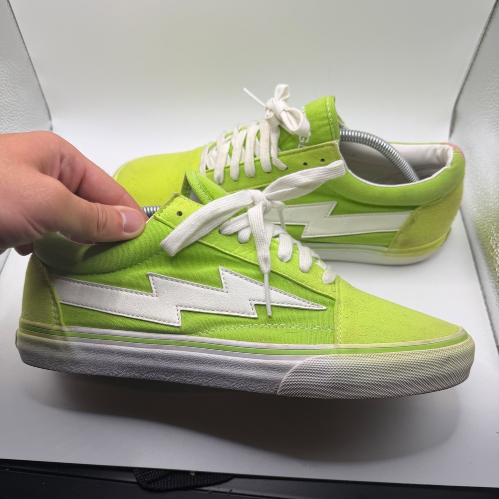 Revenge x Storm Lime Green Bolt Low Top Skateboard Sneakers Mens 11 US